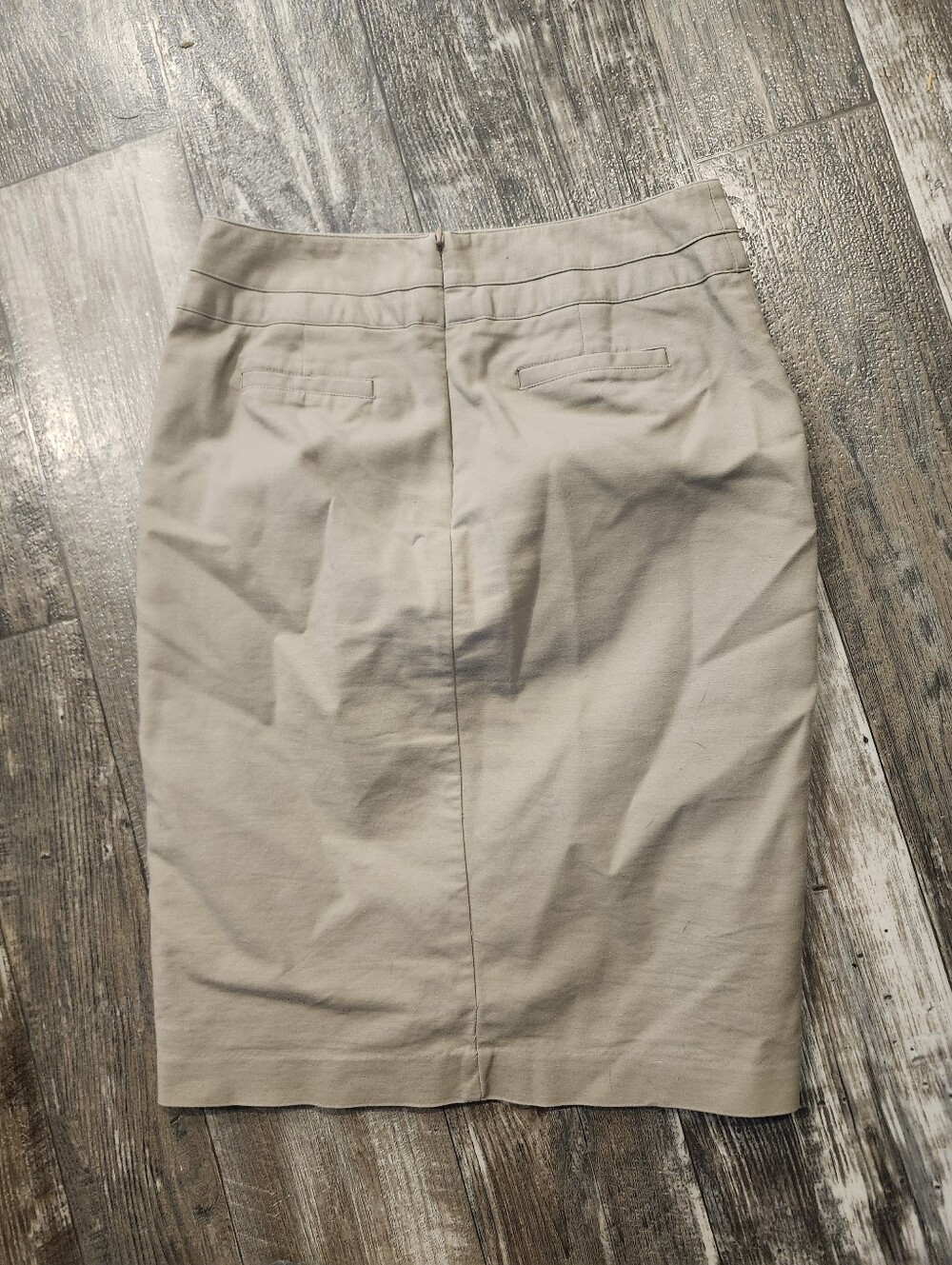 Worthington Petite Khaki Button Front Pencil Skirt | Women's 6P | Lined Business - Picture 7 of 9